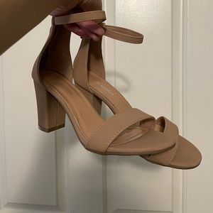 Nude Ankle Strap Heels - Size 6